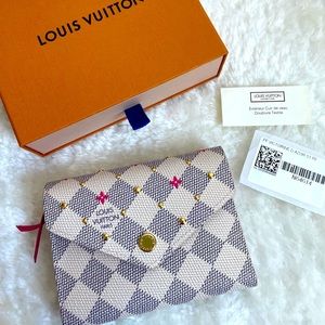 SOLD!!! Louis Vuitton Damier Azur Victorine Wallet Limited Edition Studded